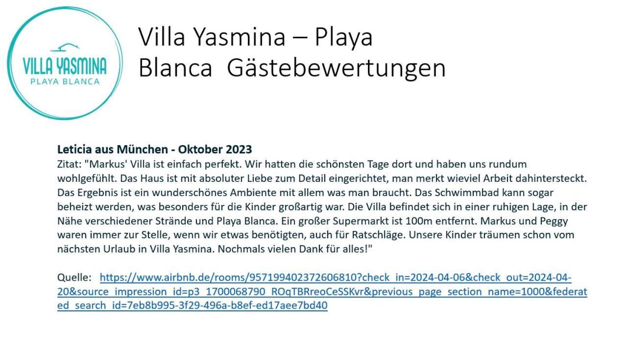 Villa Yasmina Playa Blanca Εξωτερικό φωτογραφία