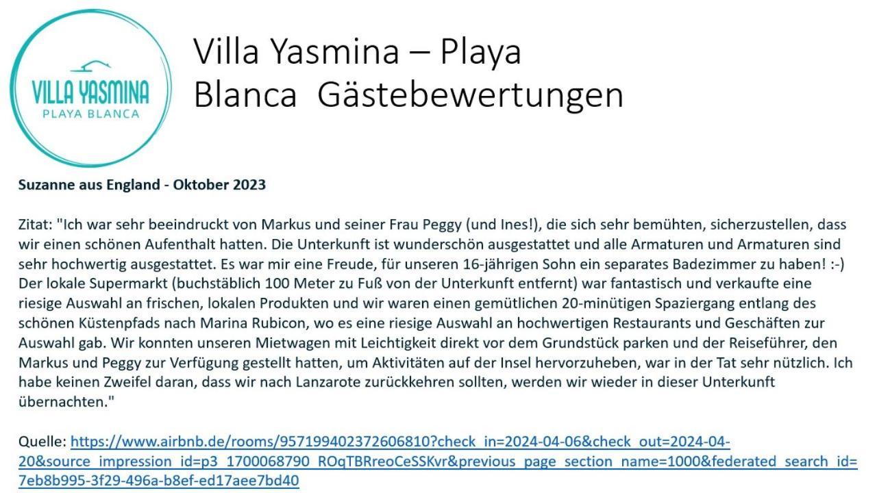 Villa Yasmina Playa Blanca Εξωτερικό φωτογραφία